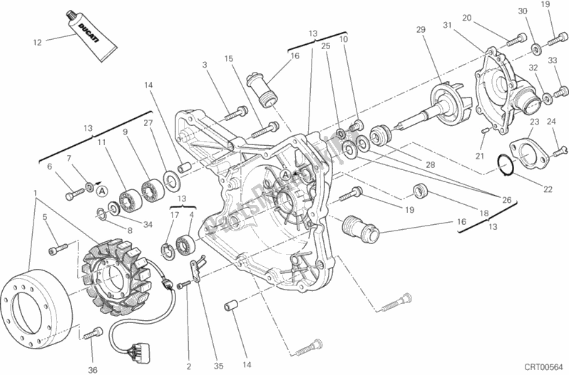 Toutes les pièces pour le Couvercle De Générateur du Ducati Multistrada 1200 S Touring Brasil 2015